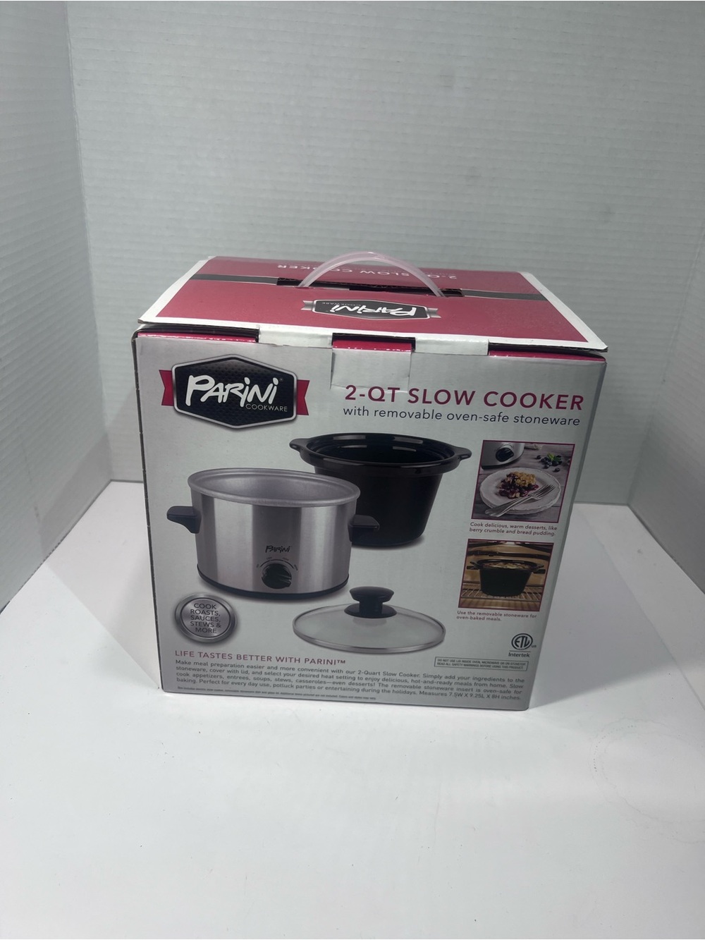 Parini 2-Qt Slow Cooker in Silver and Black
